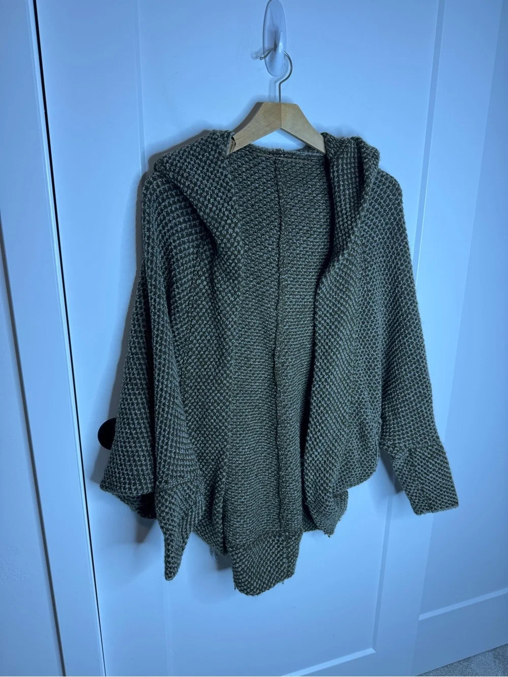 Free People Coco Cocoon Oversized Hooded Cardigan Sweater Green Size Large